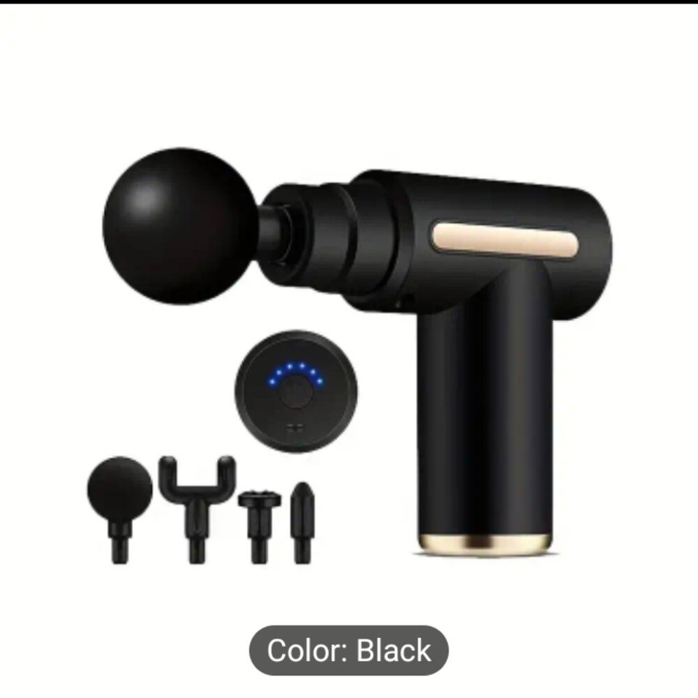 Set Of 2 Mini Rechargeable Massage Guns (black/green)